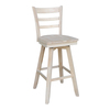 International Concepts Bar Height Table With 2 Ladder Back Swivel Bar Stools - 30 in. Seat Height K-7228-42-S6173SW-2